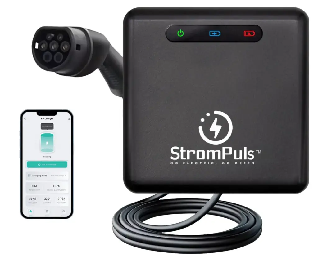 StromPuls Flex 7.5kw EV Charger Wall Mount (Black)