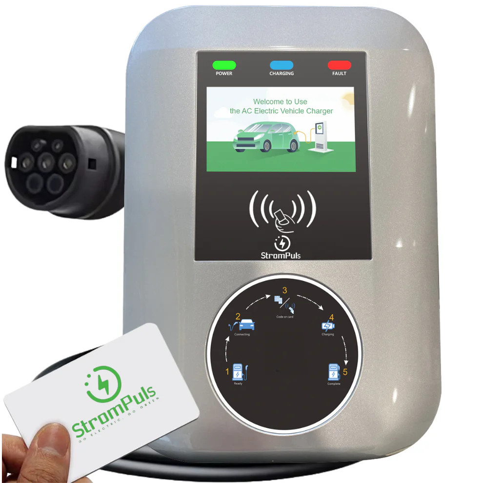 StromPuls 22kW EV Charger – App/RFID Control | OCPP Enabled | Bluetooth, 4G & Wi-Fi