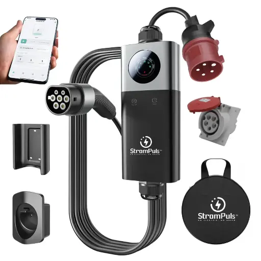 StromPuls Portable EV Charger 11kW, 16Amp (3 Phase) + Industrial Socket
