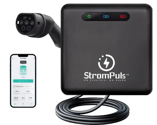 StromPuls Flex 7.5kw EV Charger Wall Mount (Black)