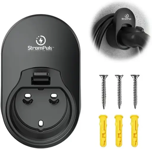 StromPuls EV Charging Cable Holder with Wall Socket/Holster
